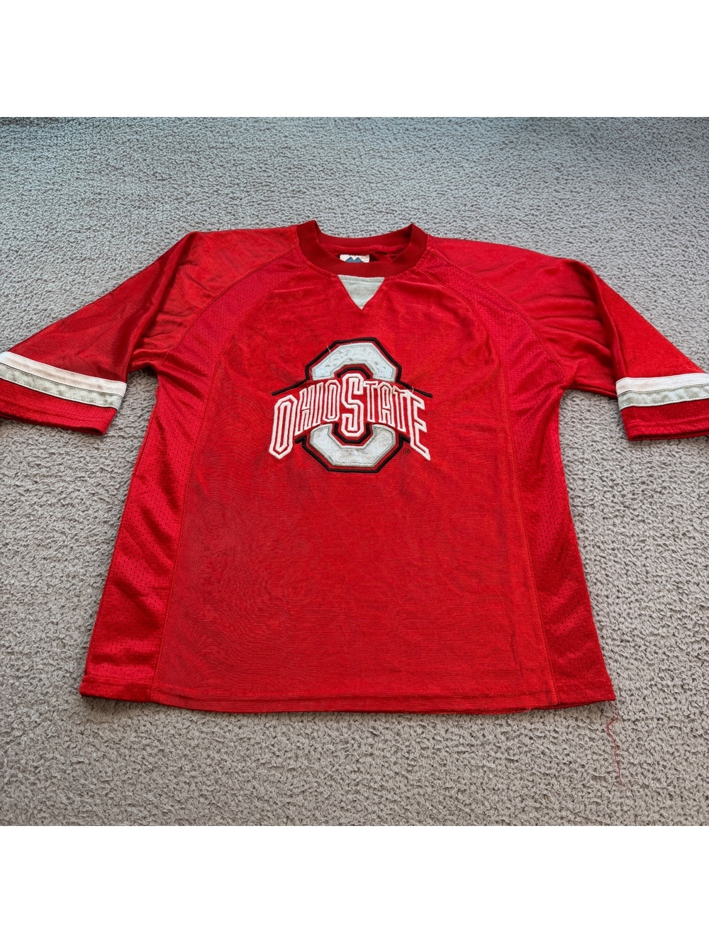 Vintage Ohio State Buckeyes Mighty Mac Football Jersey Red Embroidered Men’s M